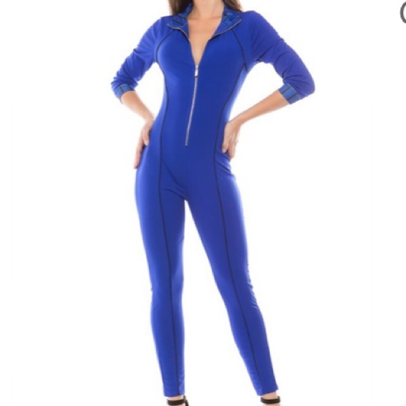 Pants & Jumpsuits | Royal Blue Catsuit Jumpsuit Jumper Bodysuit | Poshmark